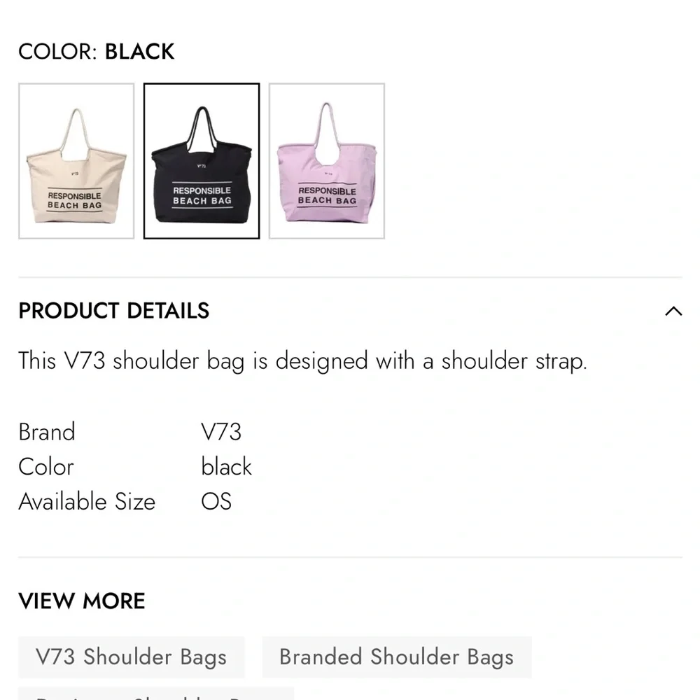 V73 BEACH BAG BLACK - Picture 10 of 10